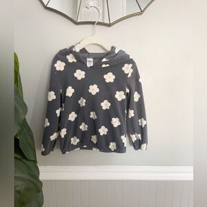 Carters Grey Fleece Retro Floral Hooded Sweatshirt Size 3T